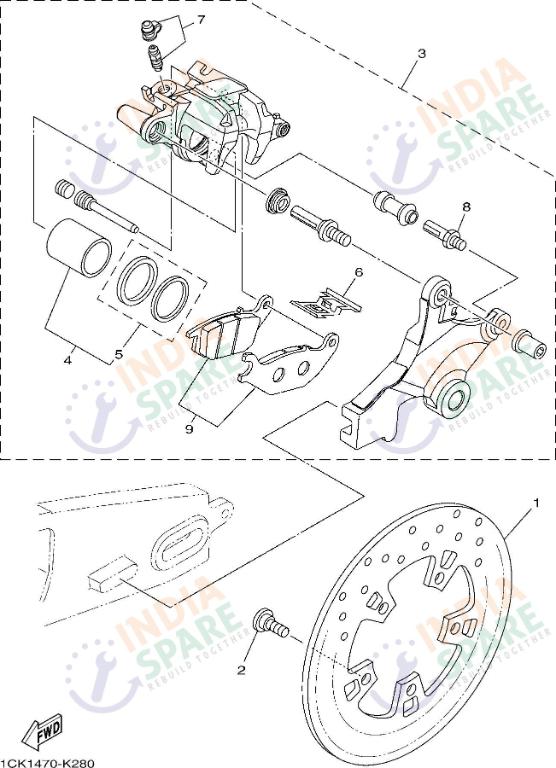 REAR BRAKE CALIPER